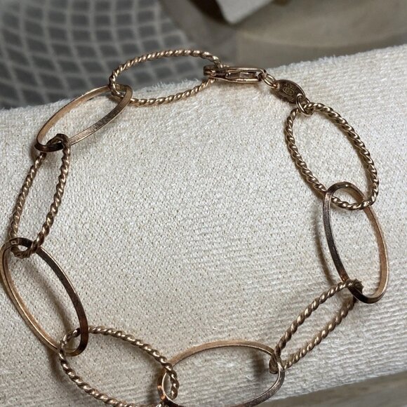 Diodema 925 Sterling Silver Link Bracelet, Made in Italy, 7.5” - Picture 2 of 9